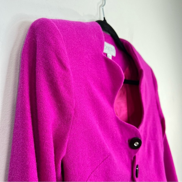 Vintage magenta pink 100% pure wool fitted cropped blazer bolero jacket 6 - Picture 9 of 14
